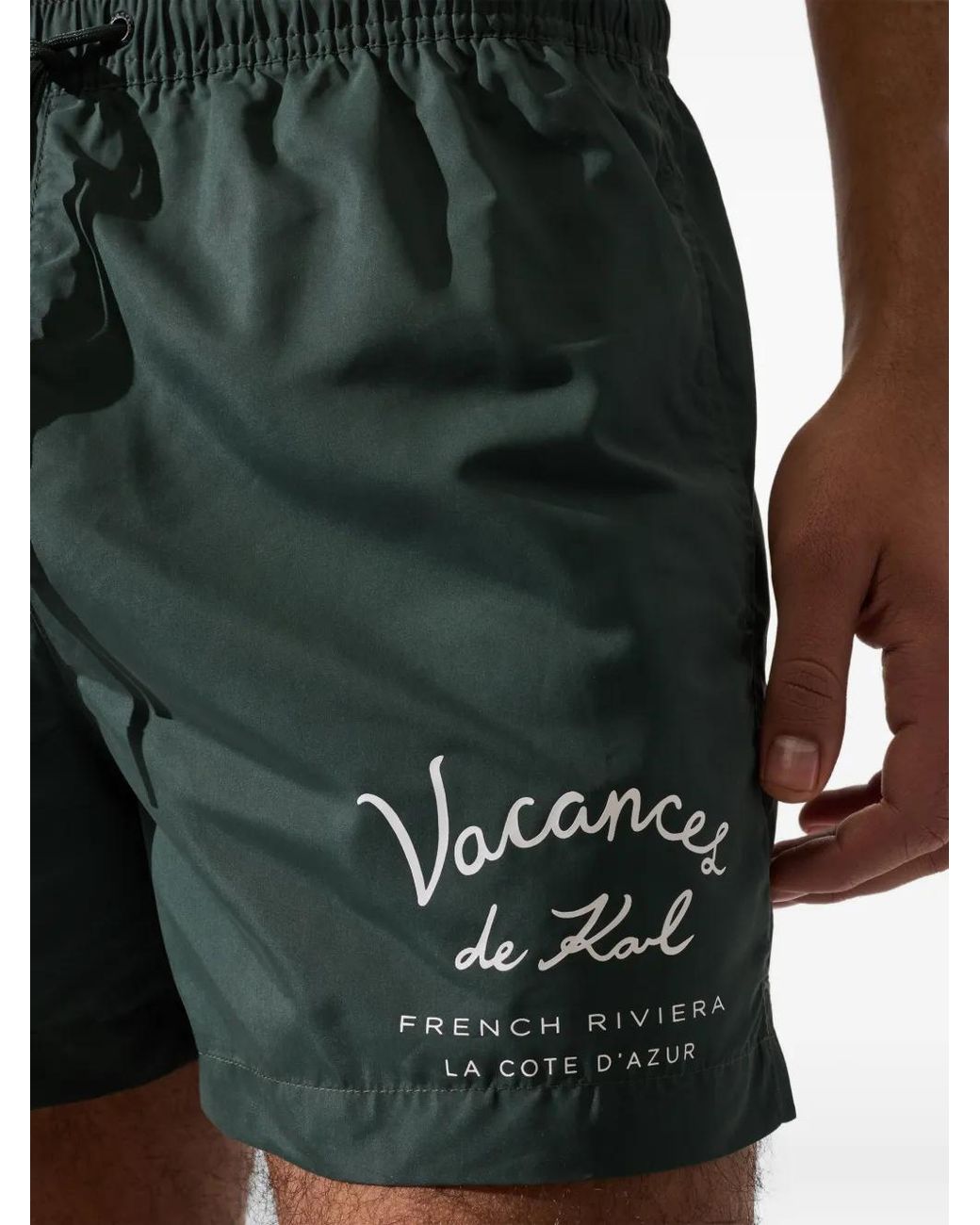 Karl Lagerfeld Green Vacances De Karl Swim Shorts for men