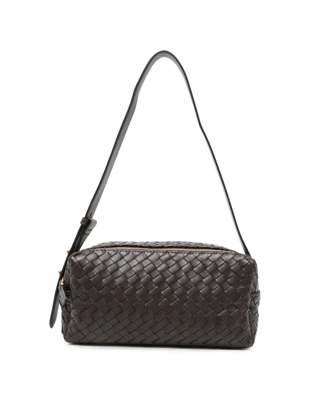 Elleme Black Trousse Woven Leather Cross Body Bag