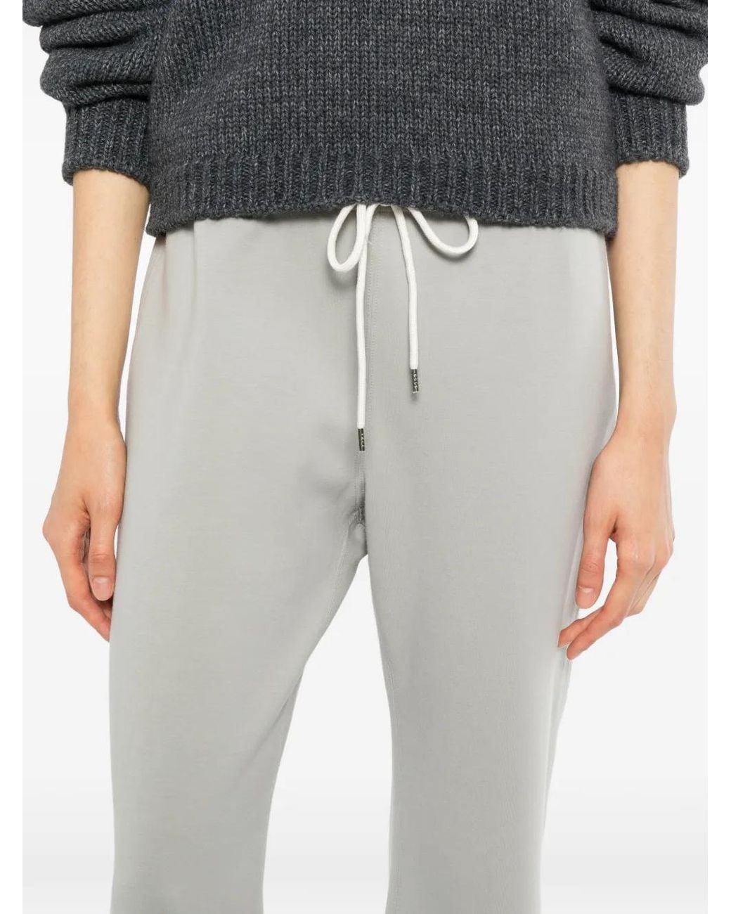 James Perse White Italian-Knit Track Pants