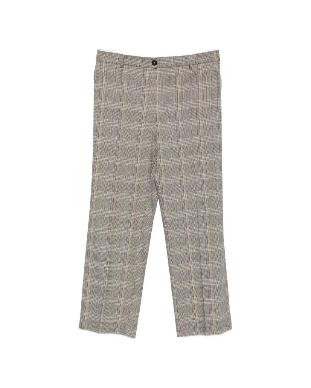 Patrizia Pepe Gray Checked Oversized-Waist Trousers