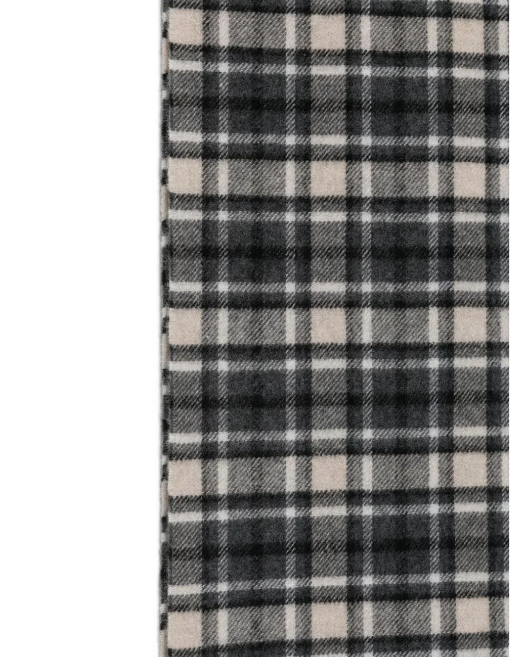 Marc O' Polo Check-Pattern Fringed Scarf in White for Men | Lyst