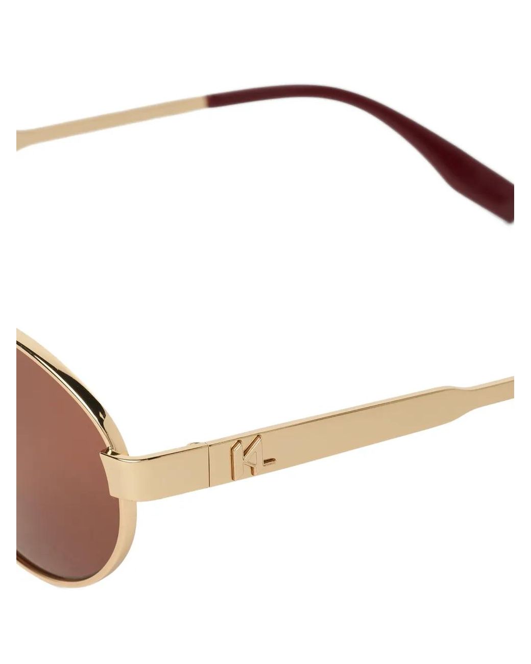 Karl Lagerfeld Pink Monogram Round-Frame Sunglasses