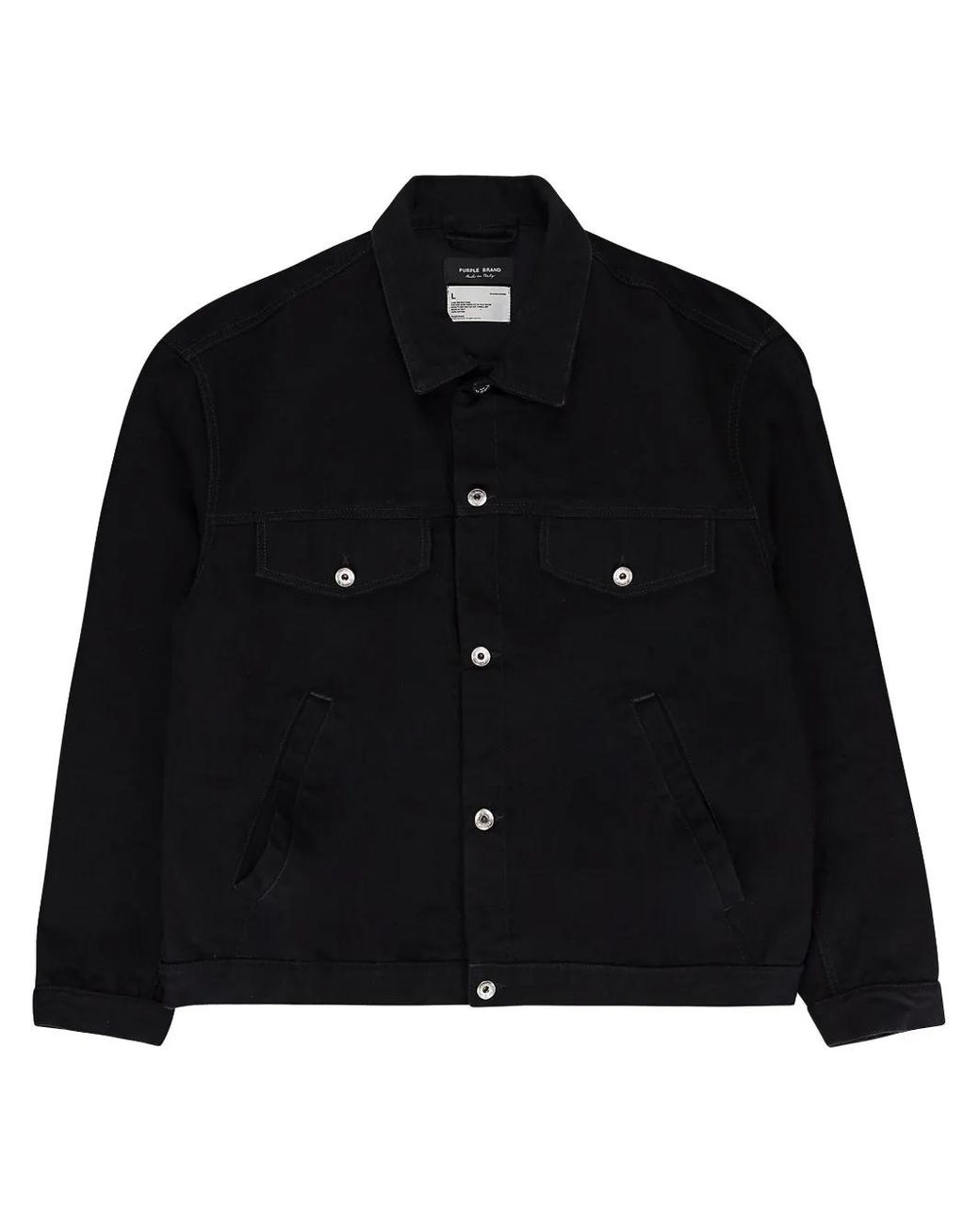 Purple Brand Black Washed Denim Jacket for men