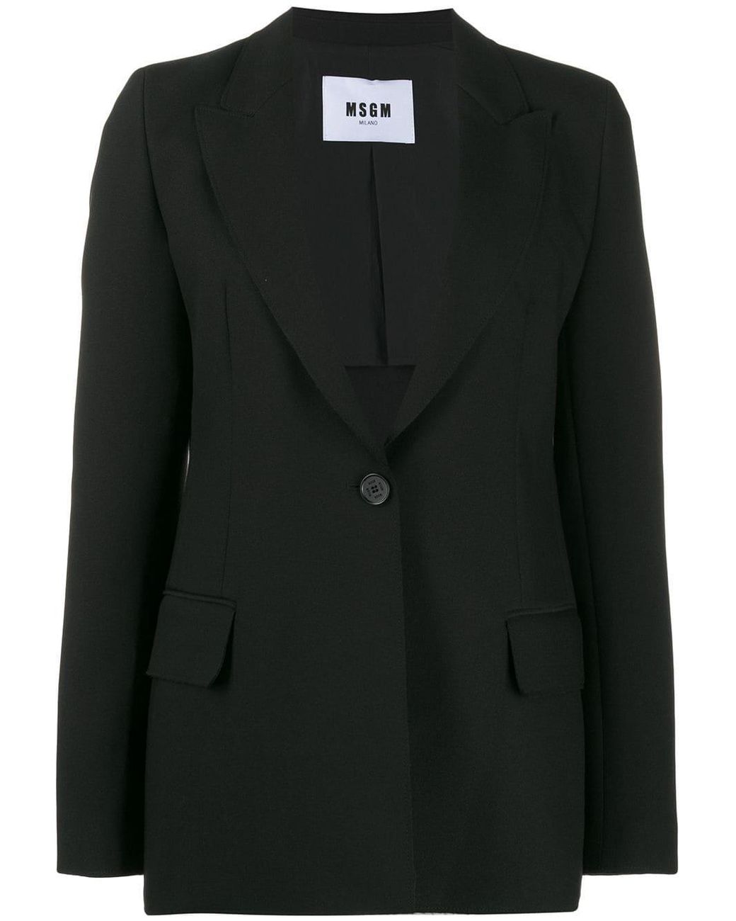 MSGM Synthetic Single-breasted Blazer in Black - Lyst