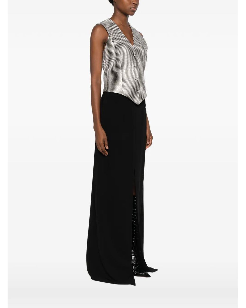 Styland Gray Houndstooth-Pattern Waistcoat