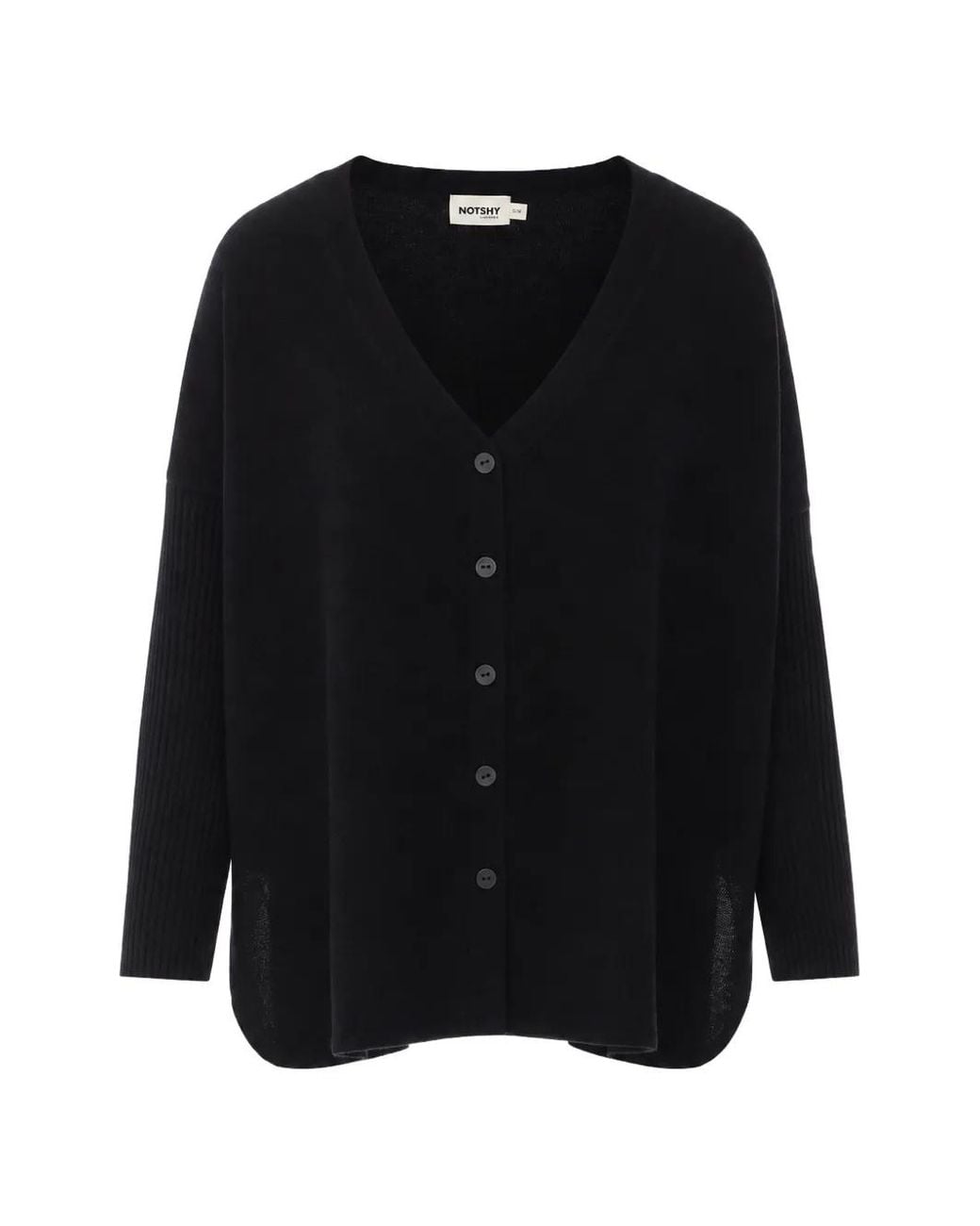 Not Shy Black Cardigan Alicia En Cachemire À Col V