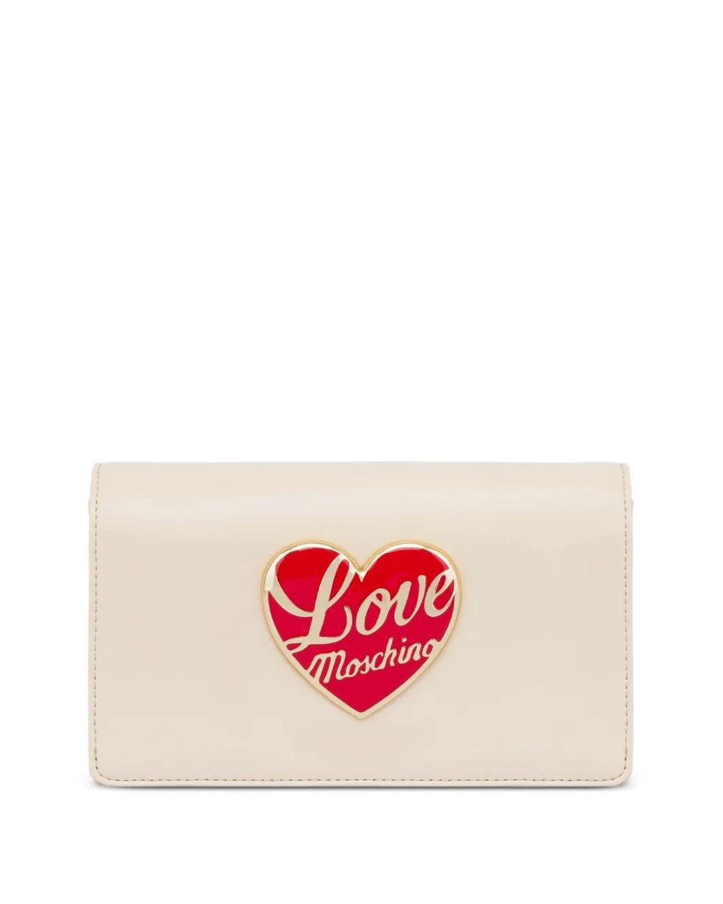 Love Moschino Pink Heart-Plaque Clutch Bag