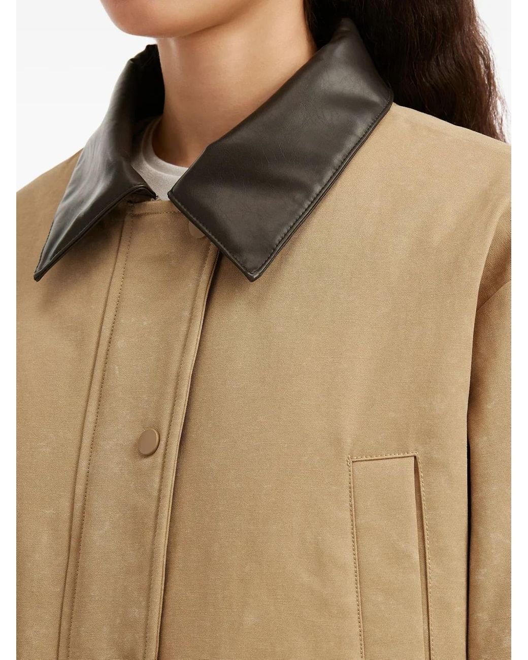 B+ AB Natural Collared Front-Pockets Jacket