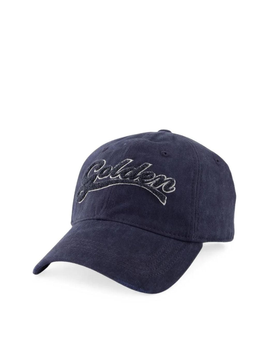 Golden Goose Deluxe Brand Blue Casquette De Baseball Marine Avec Logo Doré Brodé