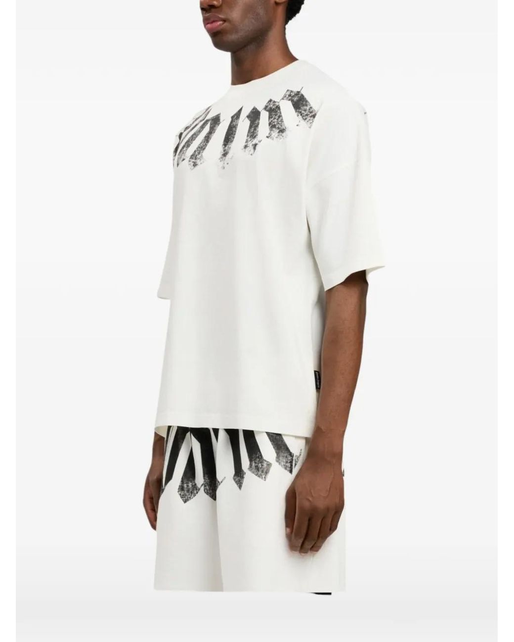 Palm Angels White Logo Cotton T-Shirt for men