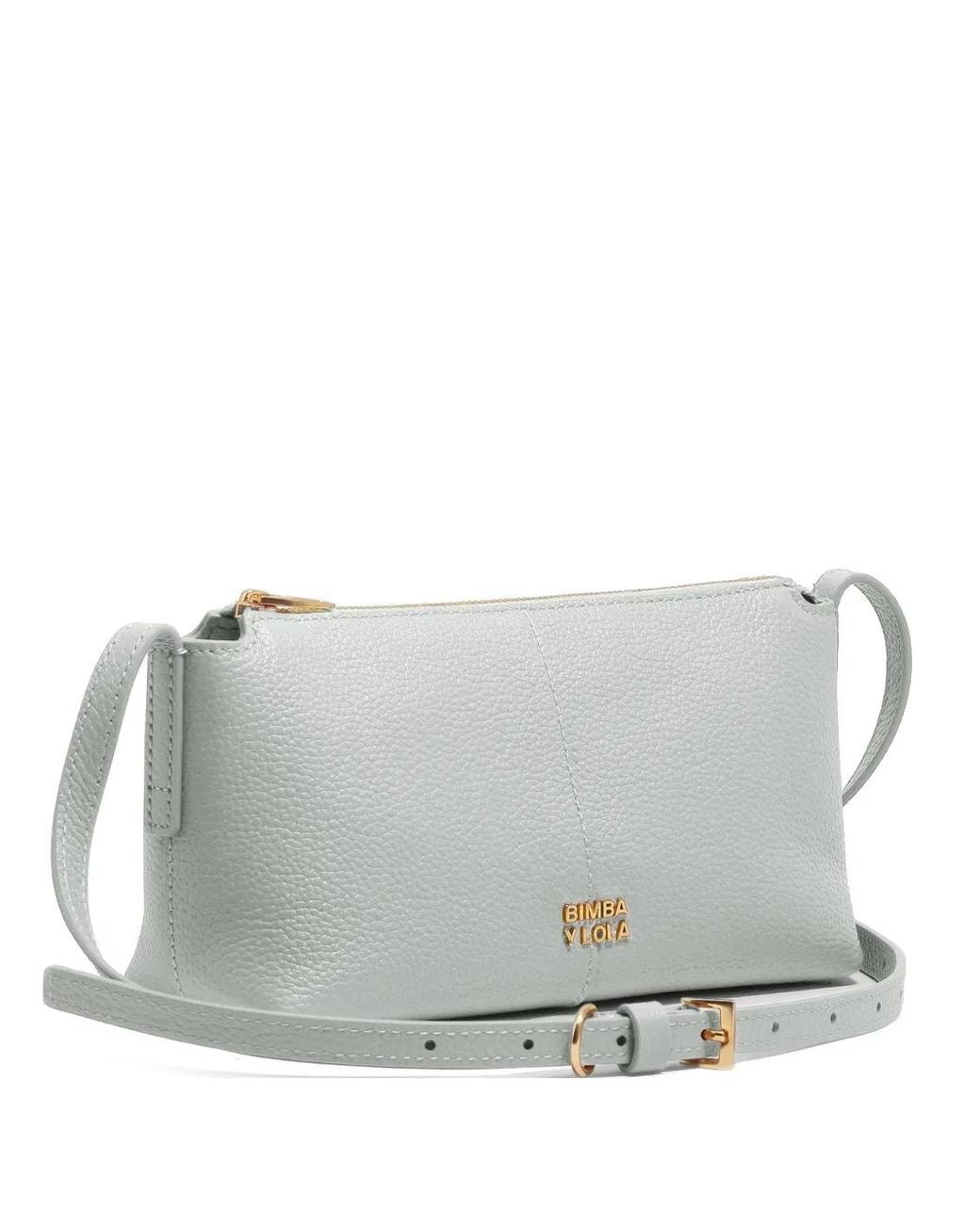 Bimba Y Lola Gray Stone- Leather Mini Crossbody Bag