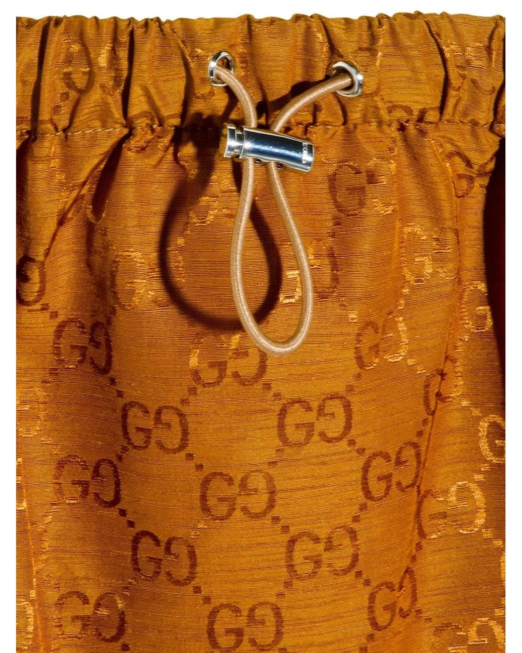 Gucci Orange Drawstring Monogram Mini Skirt