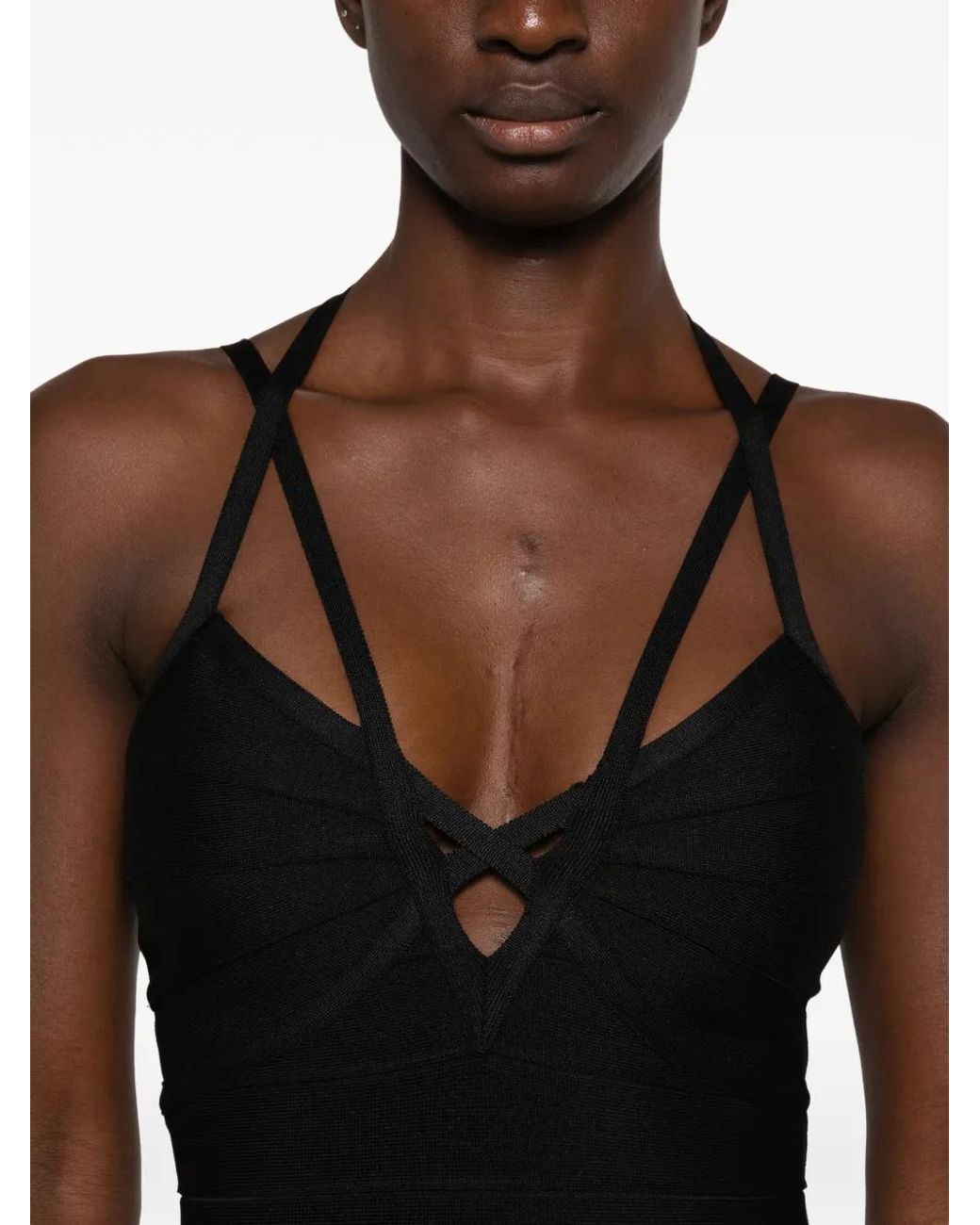 Hervé Léger Black Erin Strappy Mini Dress