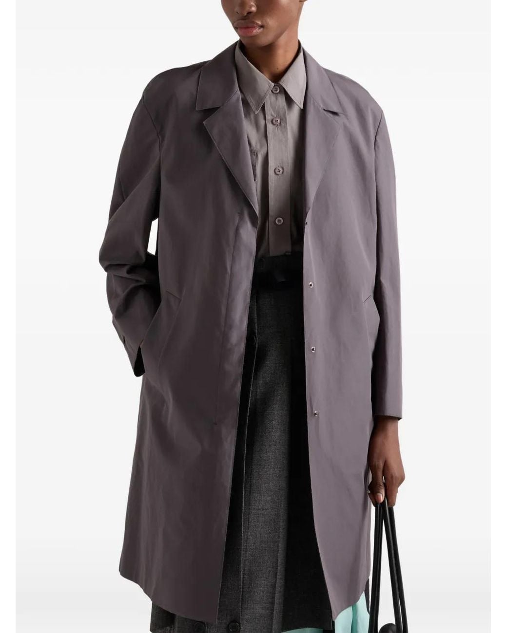 Abrigo Con Botones Prada de color Gray