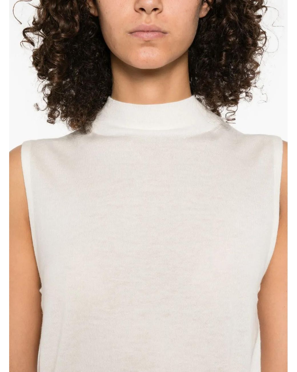 Vince White Mock-Neck Top