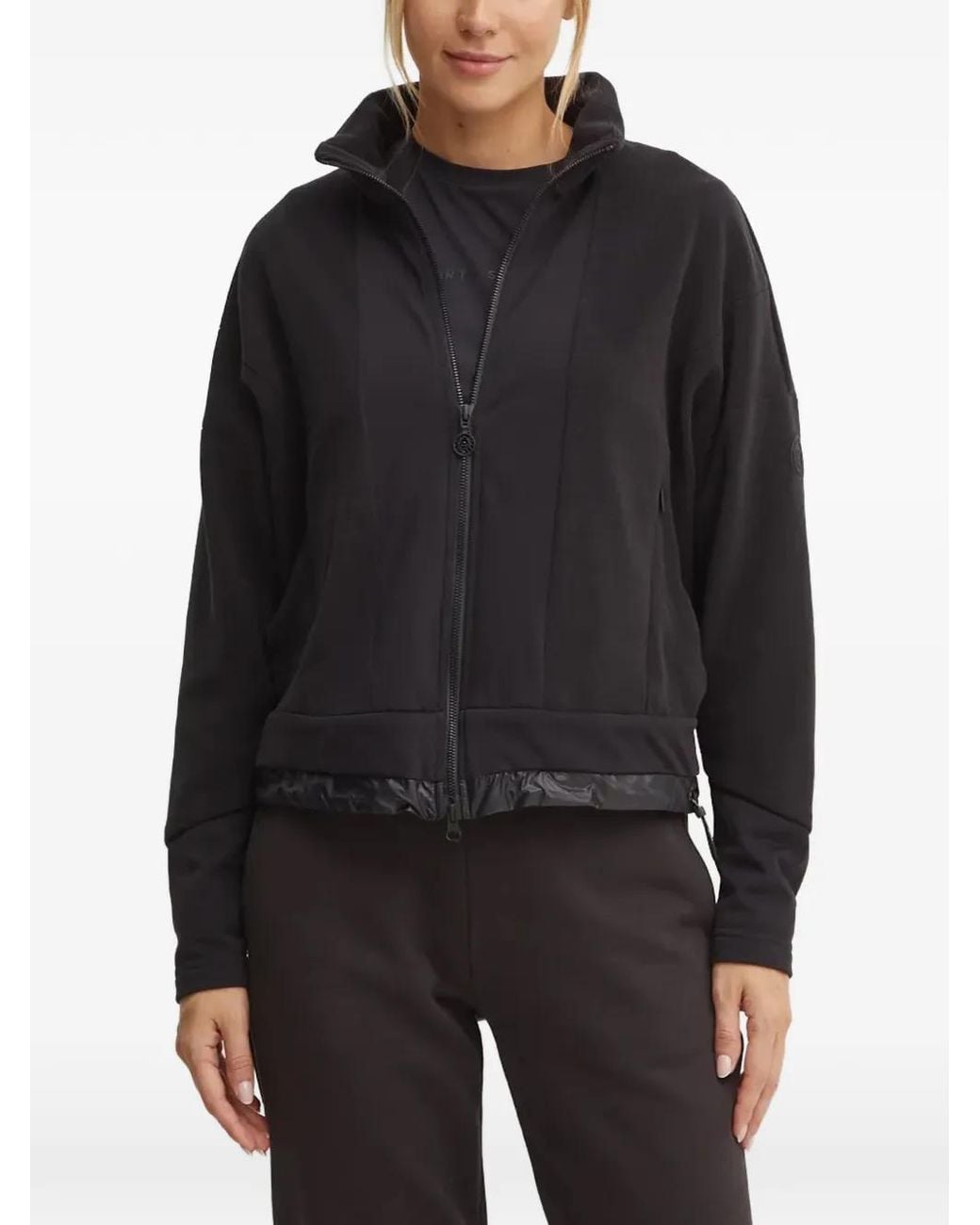 Sportalm Black Logo-Patch Metallic-Trim Jacket