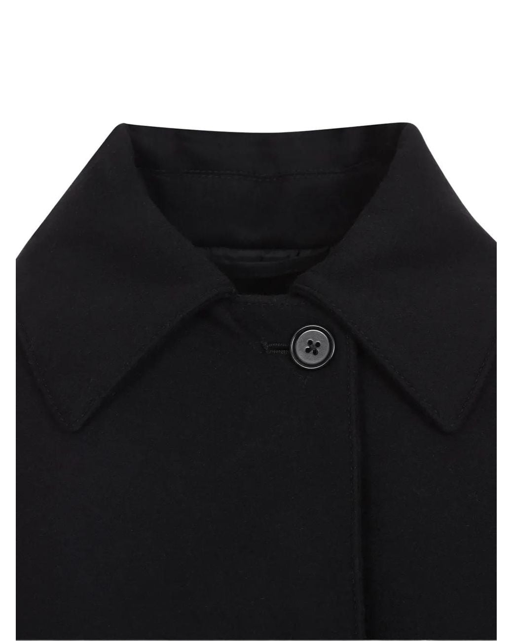 Jil Sander Black Storm-Flap Wool Coat