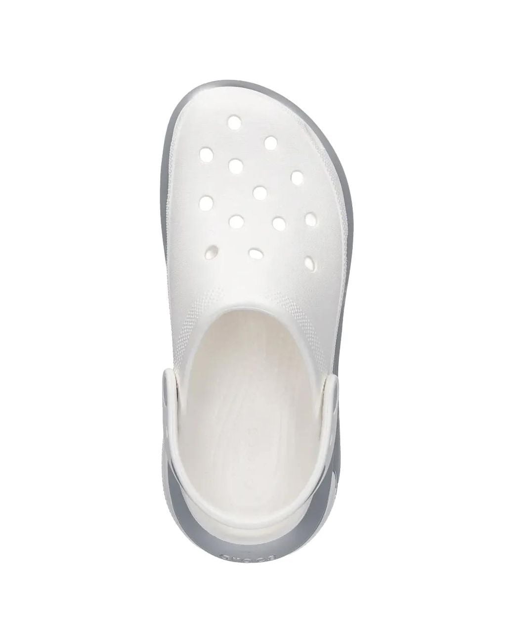 CROCSTM White Sabots Mega Crush À Plateforme Et Bordure Métallisée