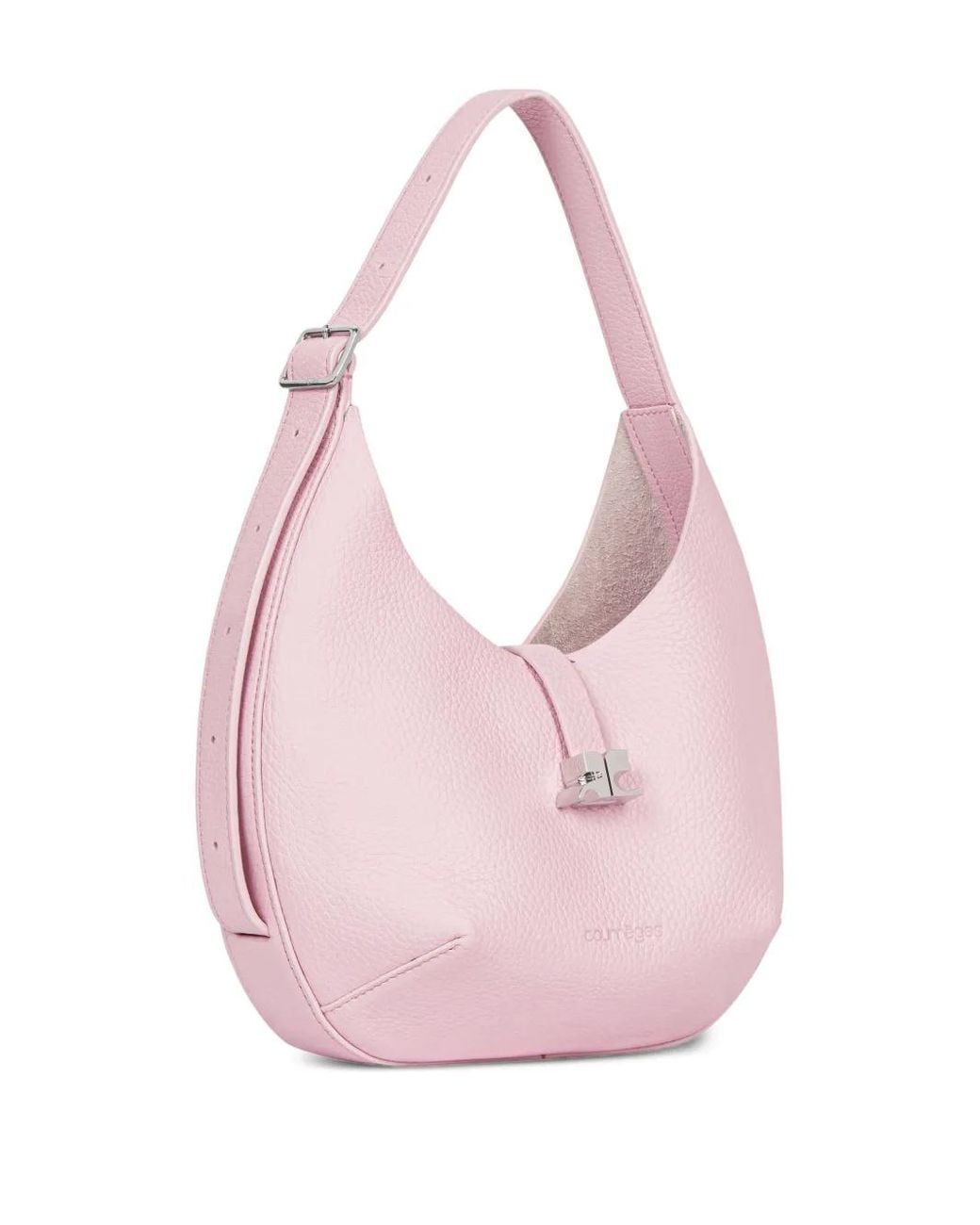 Courreges Pink Small Logo-Buckle Shoulder Bag
