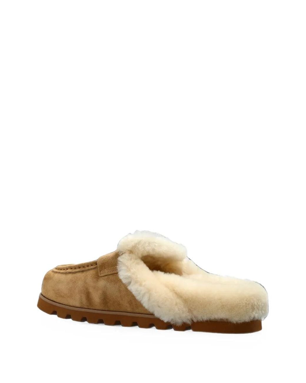 Naked Wolfe White Corded Shearling-Lined Mules