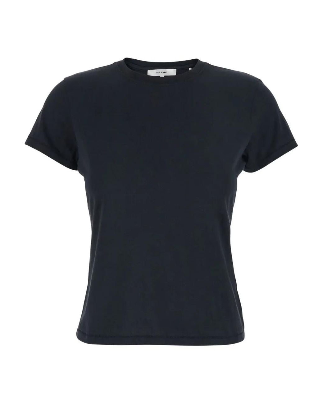 FRAME Black T-Shirt The Baby Tee Cotton