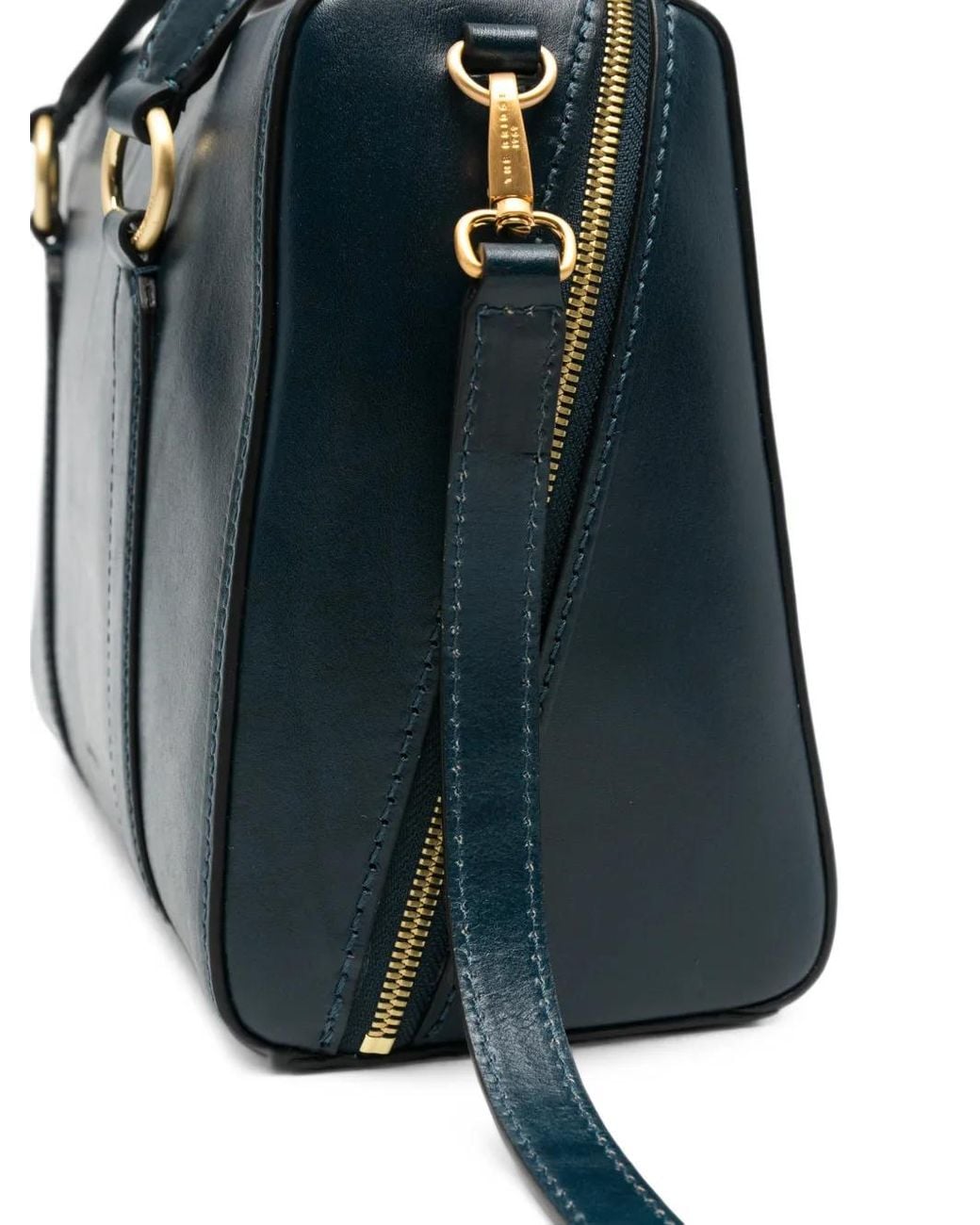 The Bridge Black Logo-Stamp Leather Tote Bag