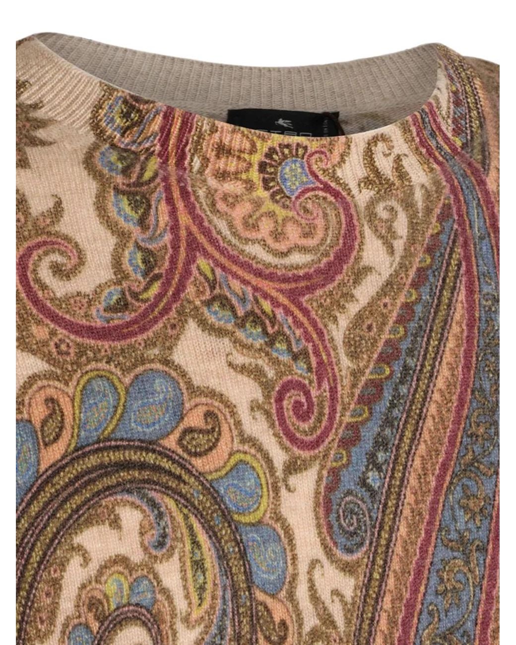 Etro Multicolor Paisley Print Sweater for men