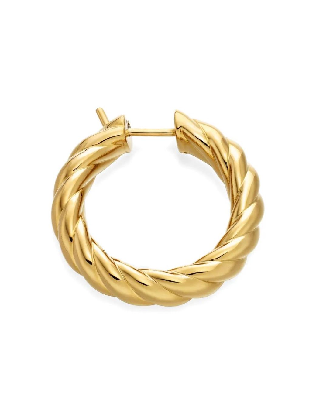 David Yurman Metallic 18Kt Sculpted Cable Hoop Earrings (25.4Mm)