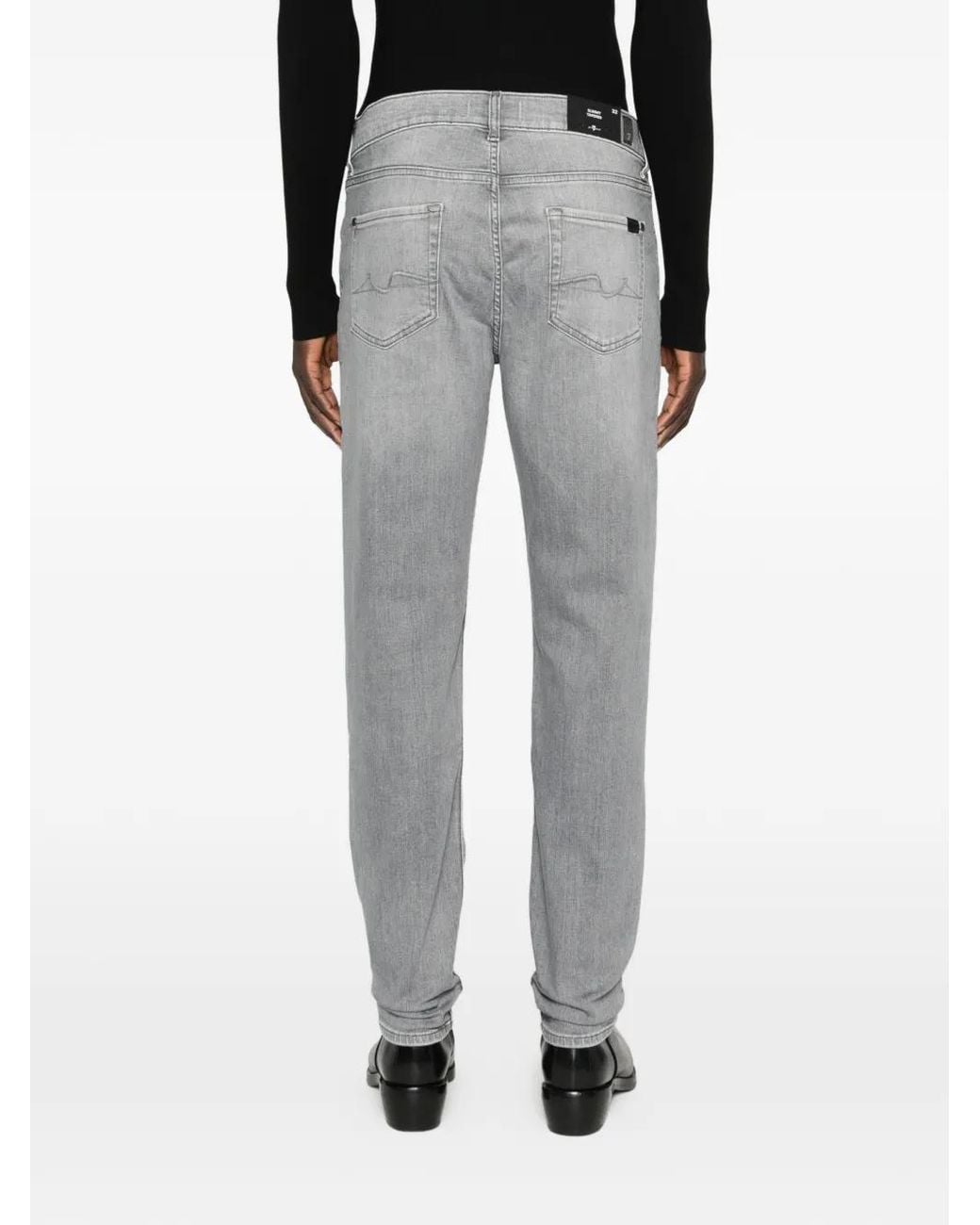 7 For All Mankind Gray Slimmy Tapered Denim Jeans for men