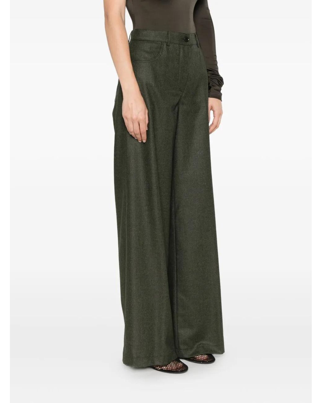 Aspesi Green Belt-Loop Trousers