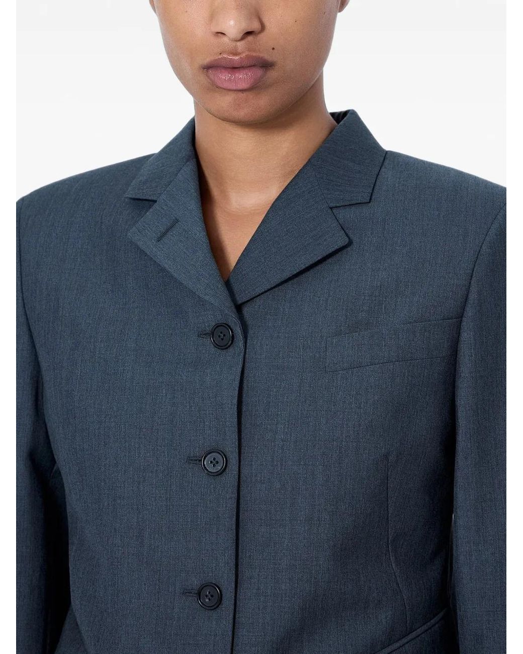 Jil Sander Blue Single-Breasted Blazer