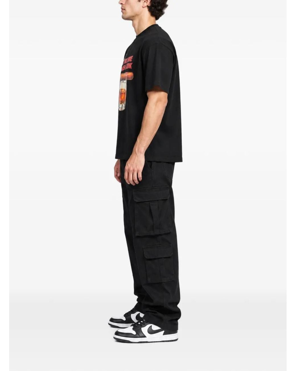 Melt Black Graphic-Print T-Shirt for men