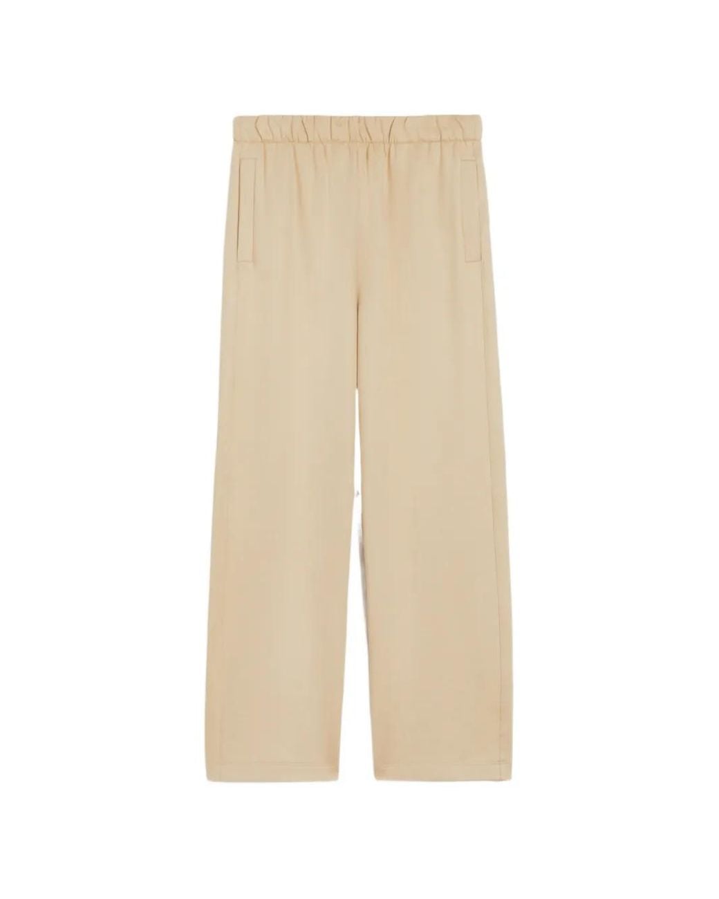 Max Mara Natural Elasticated Palazzo Pants
