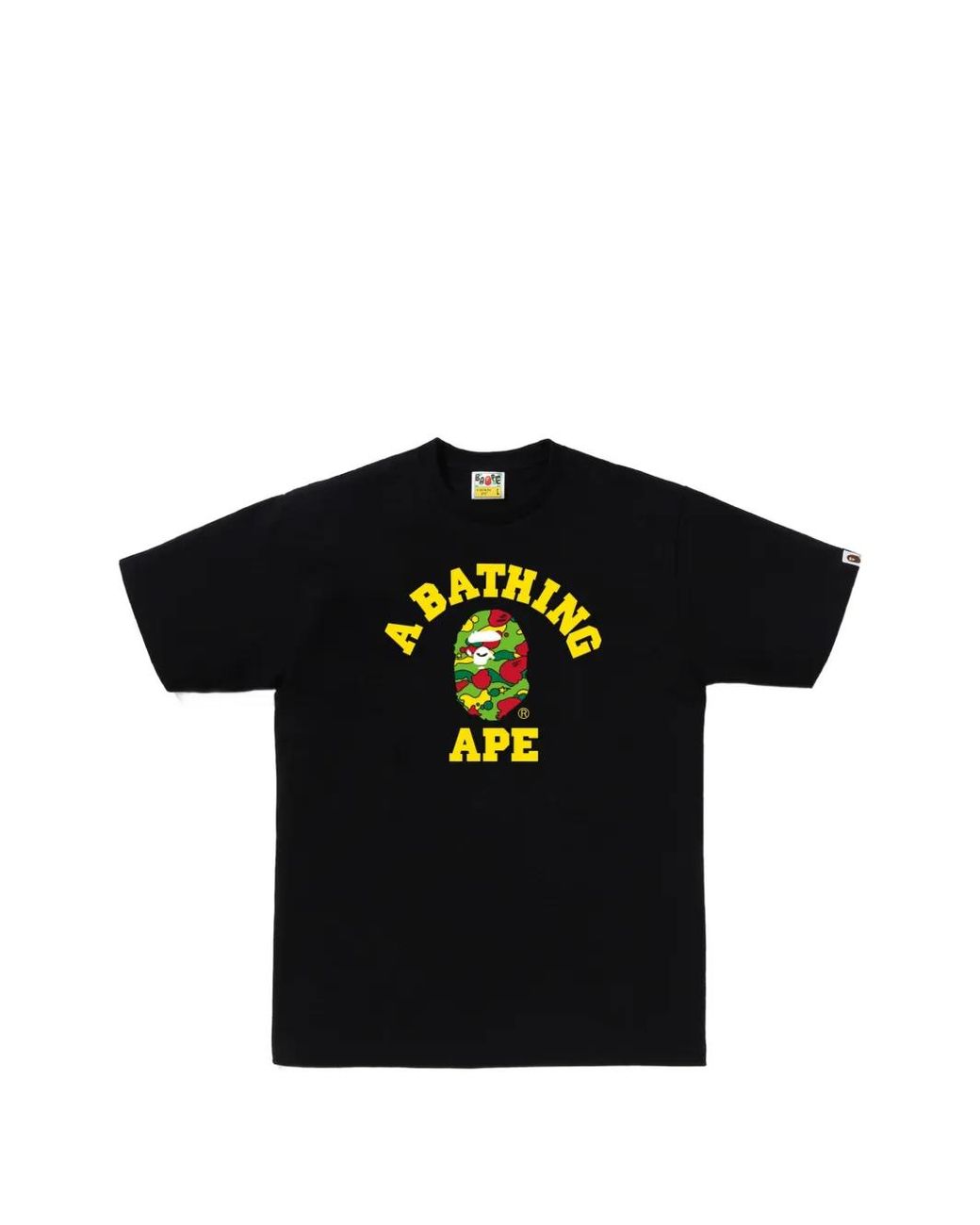 A Bathing Ape Black Sta Camo College T-Shirt for men