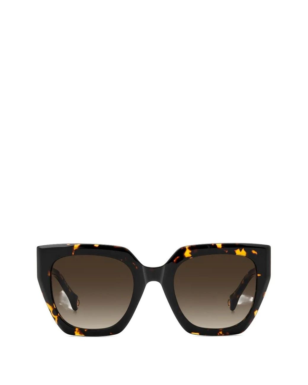 Carolina Herrera Black Tortoiseshell-Effect Squared-Frame Sunglasses