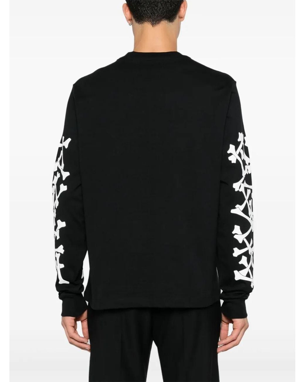 Amiri Black Stacked Bones Long-Sleeve T-Shirt for men
