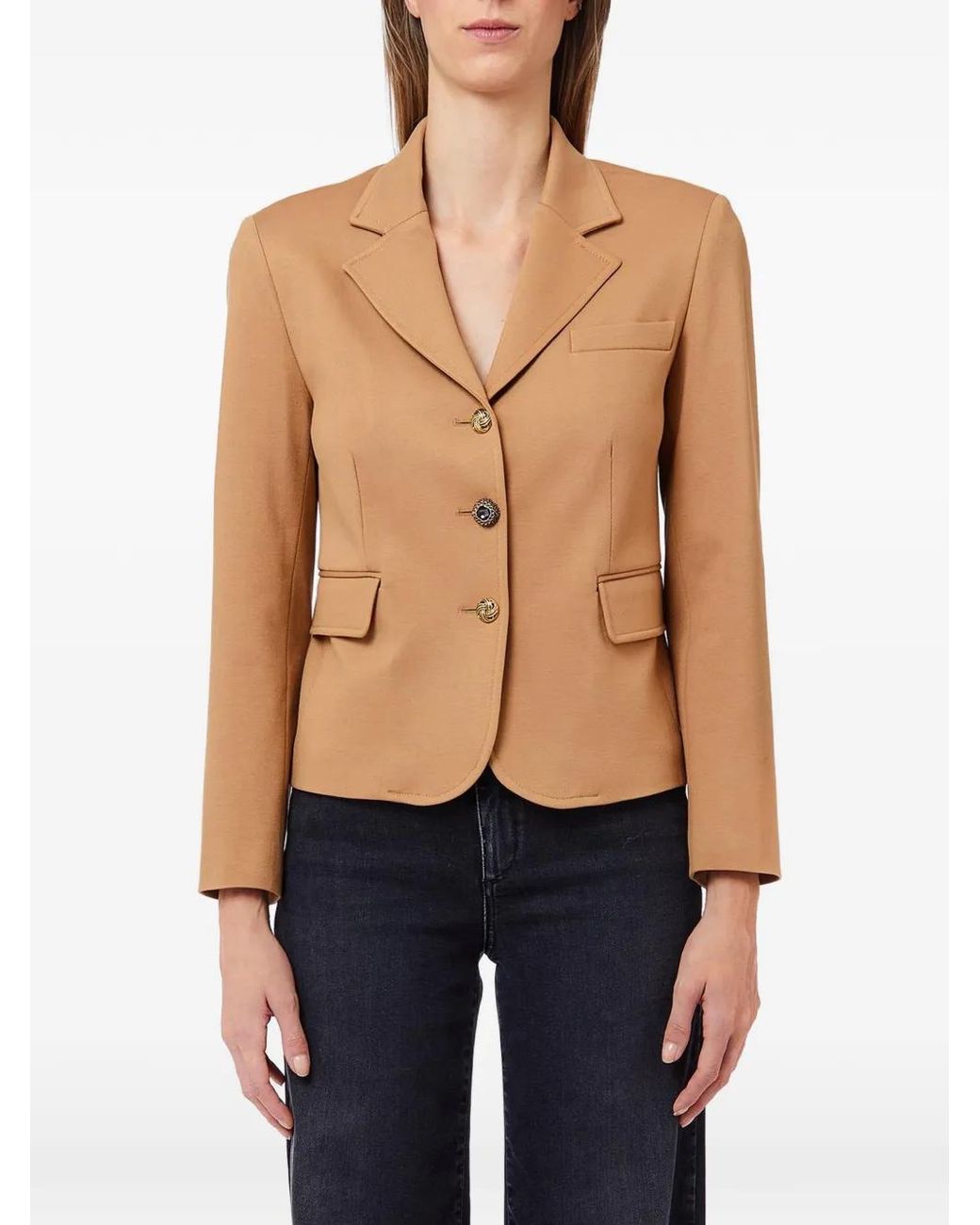 Liu Jo Blue Button-Up Notched-Lapels Blazer