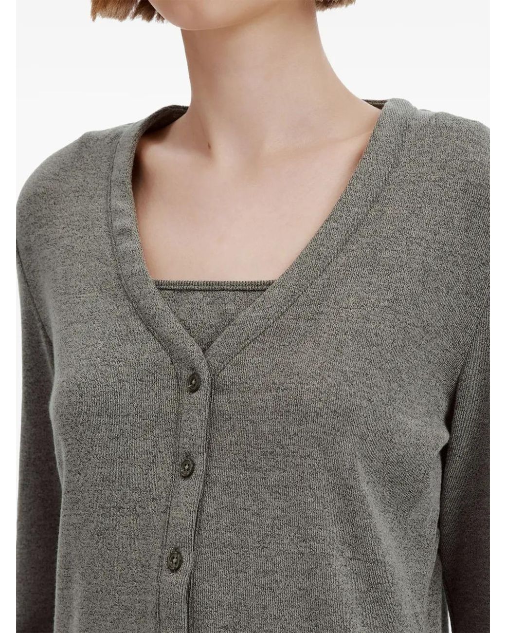 Izzue Gray Button-Up Cardigan And Track Pants Set