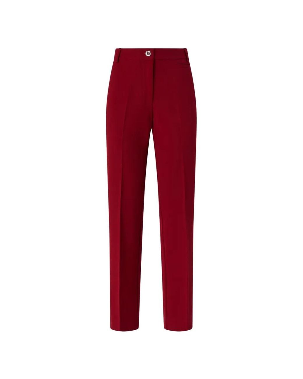 Pinko Red Protea Trousers With Pressed Crease Detail