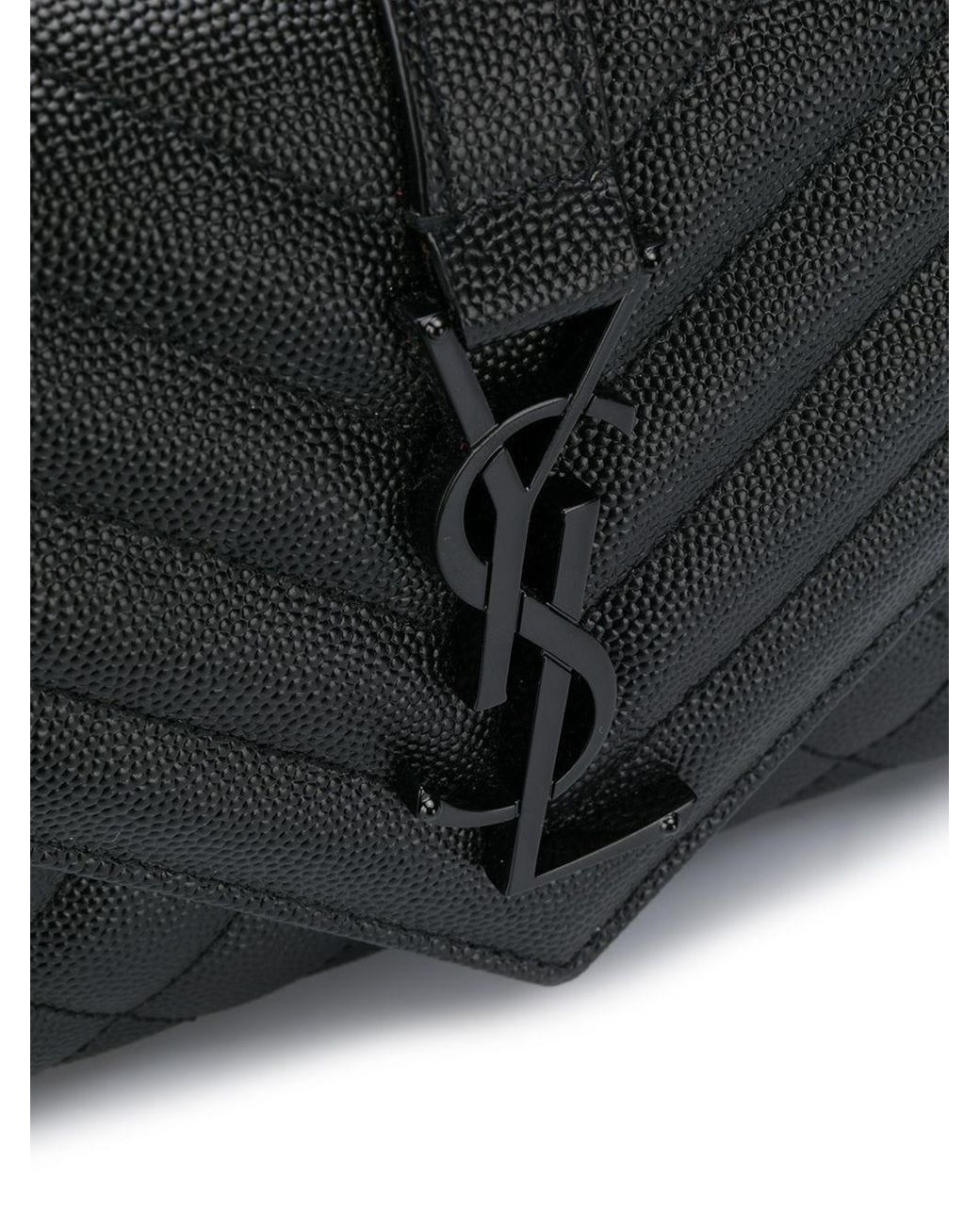 Saint Laurent Women's Medium Envelope Monogram Matelassé Leather Shoulder Bag - Black