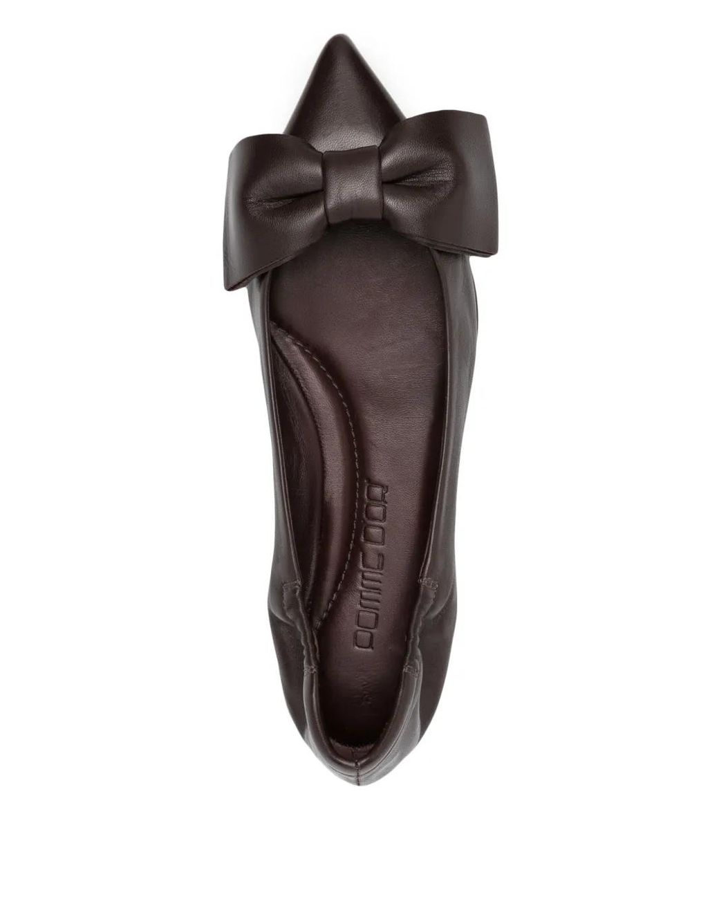 Pomme D ́Or Brown Bow-Detail Ballerina Flats