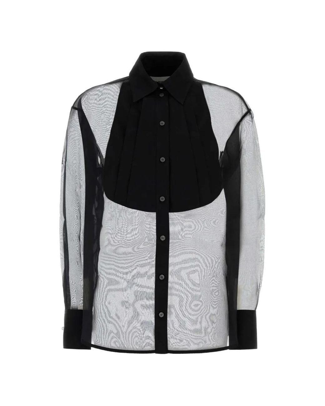 Des Phemmes Black Sheer Silk Shirt