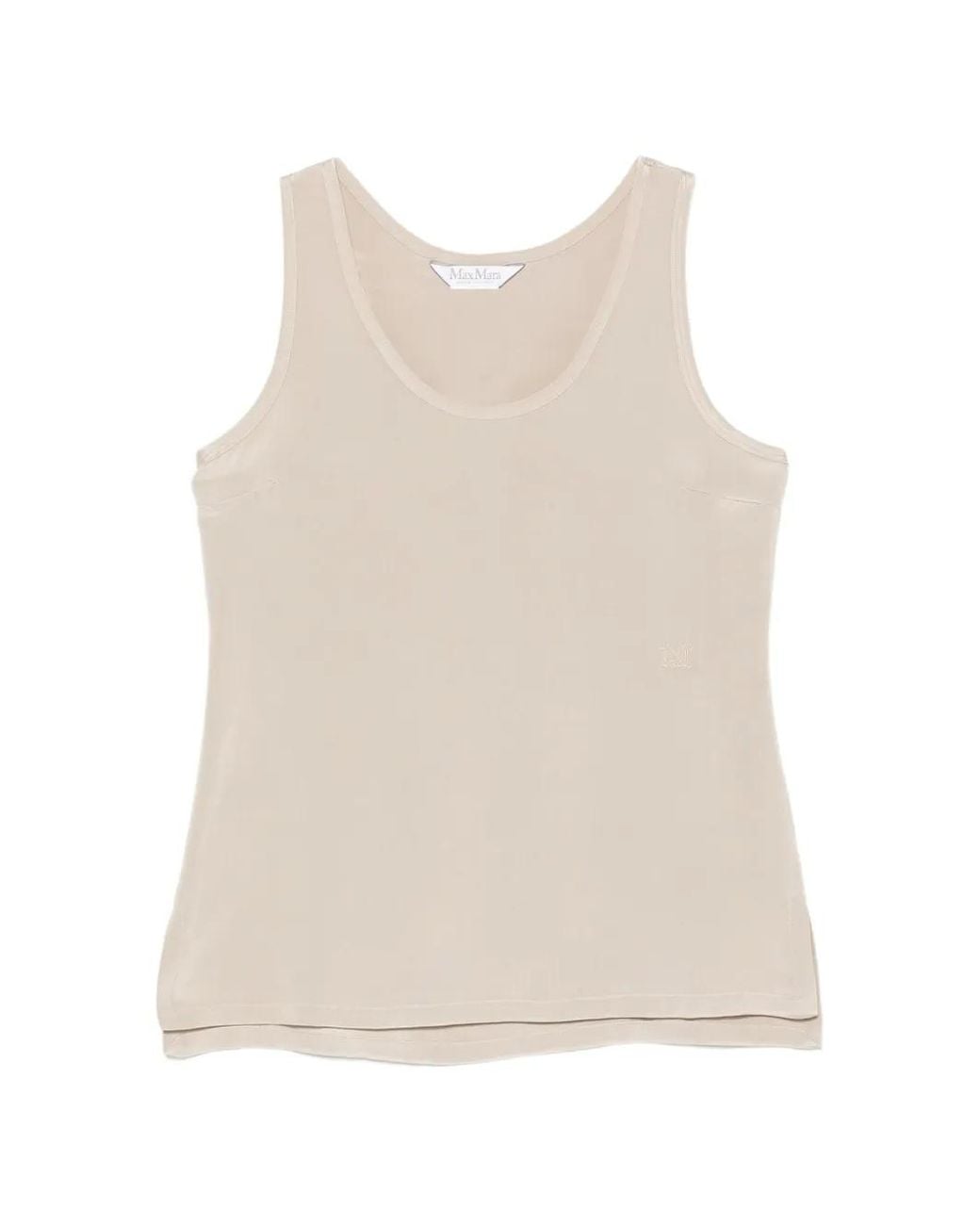 Max Mara Natural Satin-Finish Sleeveless Top