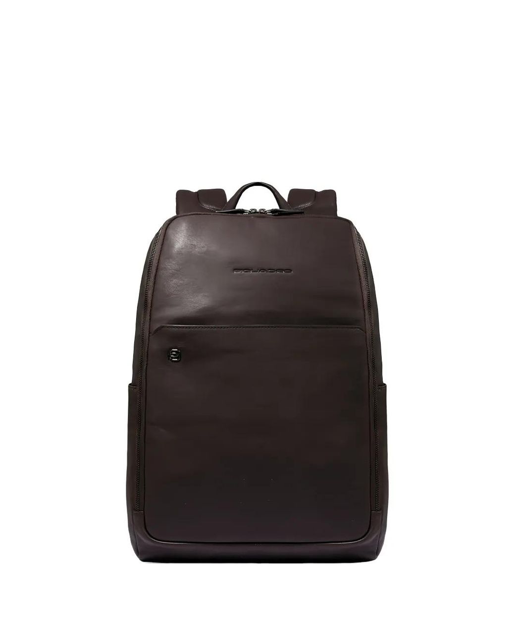 Piquadro Black Leather Backpack for men
