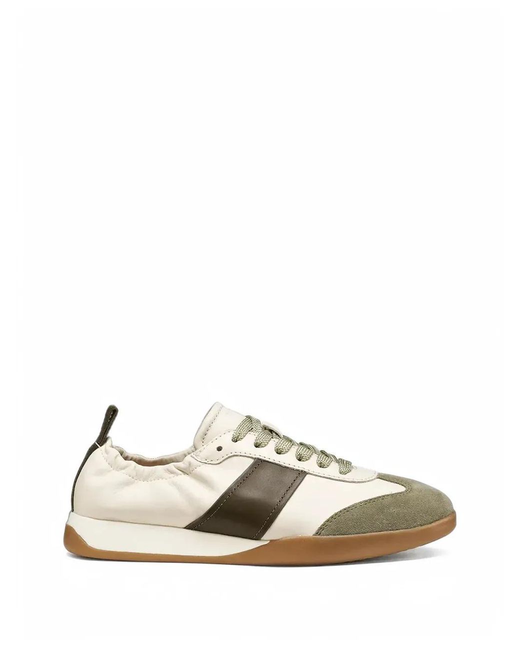 Geox White Maryemy Suede-Panelled Leather Sneakers