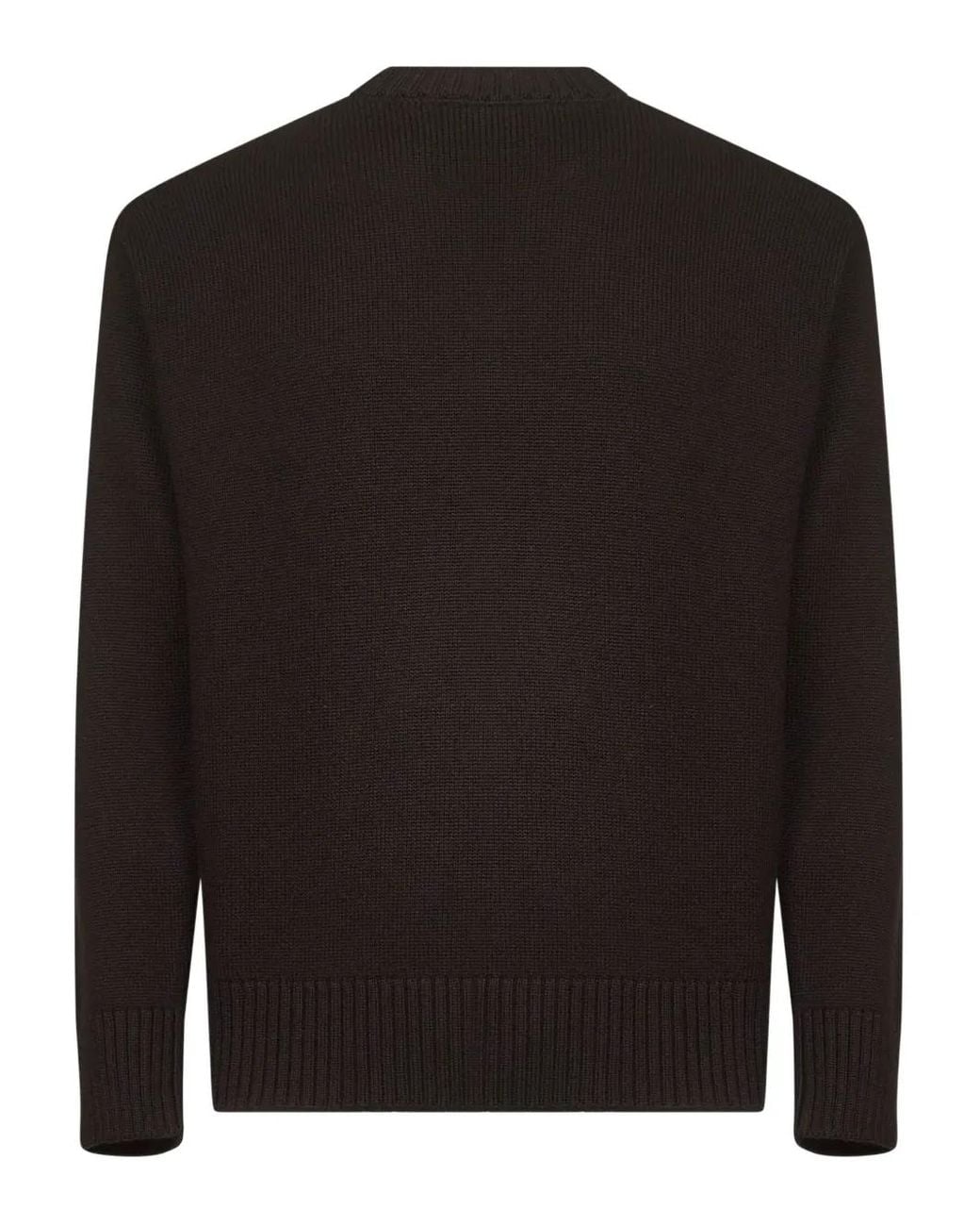 D4.0 Black Ribbed Crew Neck Sweater for men
