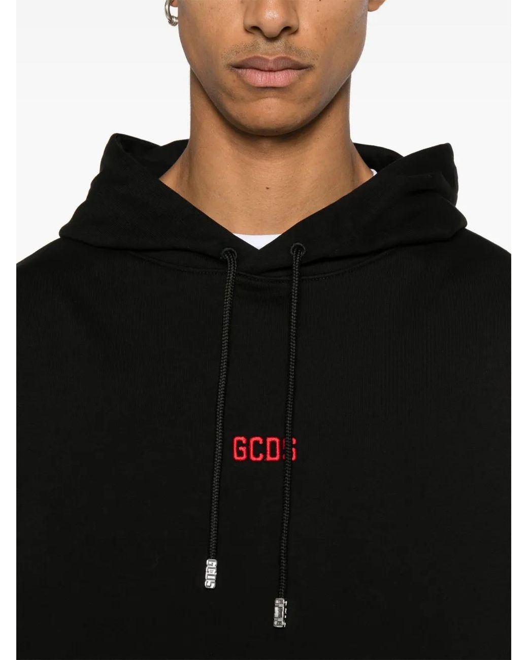 Gcds Black Clawn-Print Hoodie for men