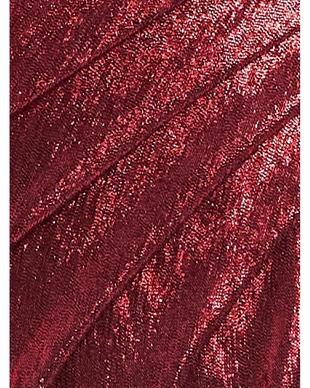 Tadashi Shoji Red One-Shoulder Slit Maxi Dress