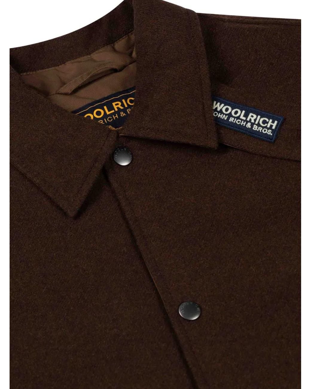 Woolrich Brown Logo-Patch Long-Sleeve Jacket for men
