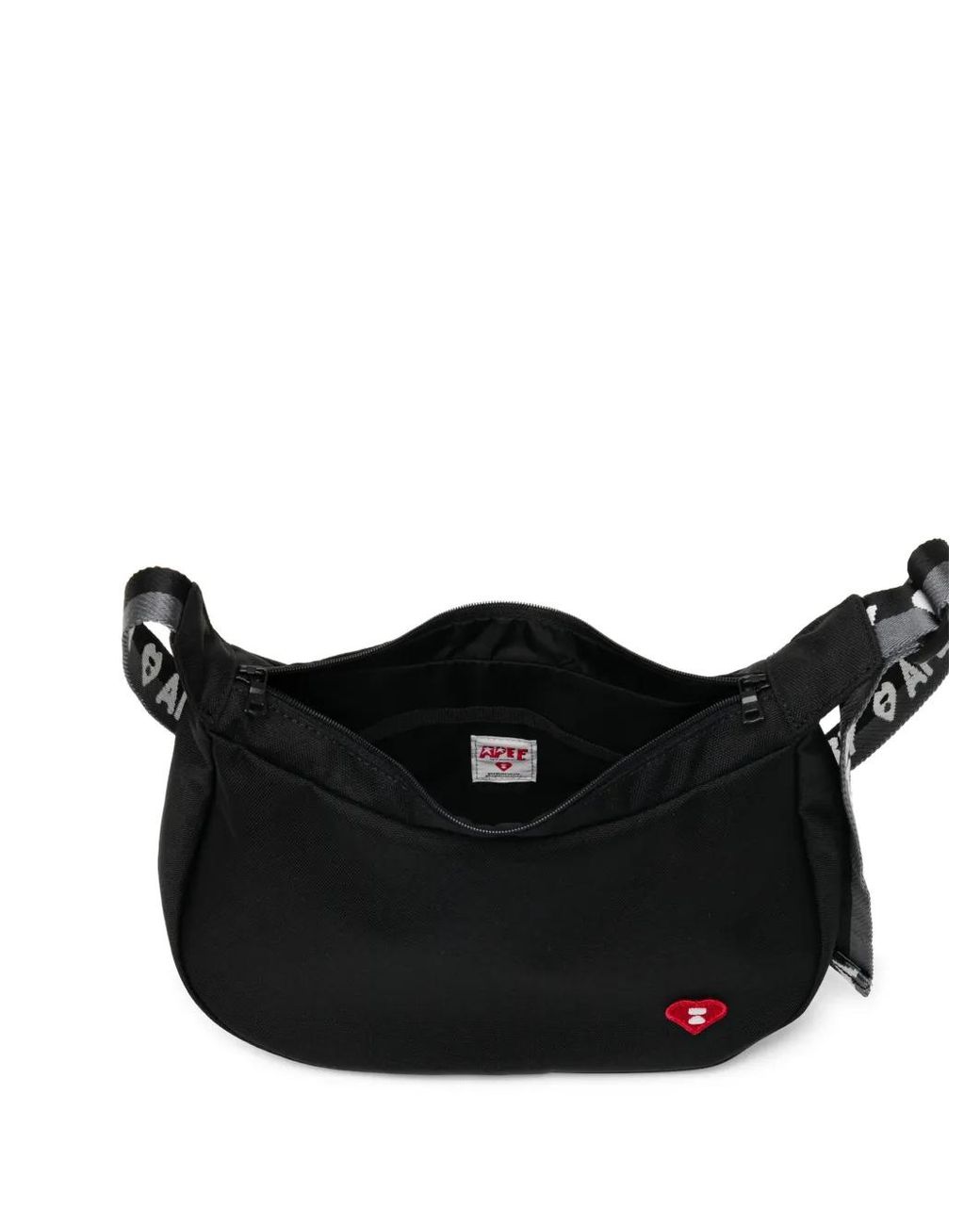 AAPE BY A BATHING AP Black Logo-Patch Shoulder Bag